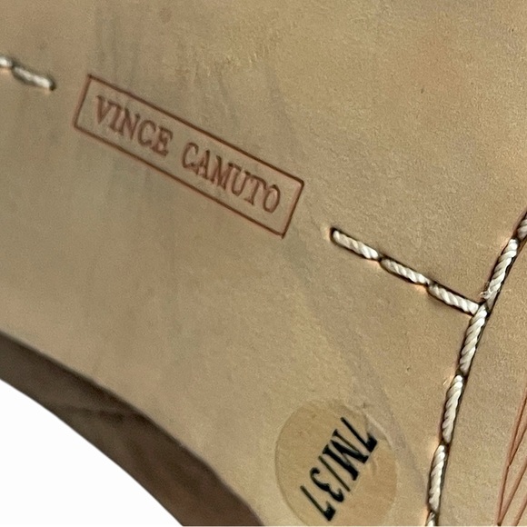 VINCE CAMUTO TORINDI SUEDE & LEATHER LACE UP PEEP TOE BOHEMIAN BOOTIES SZ 7 M - Picture 14 of 16